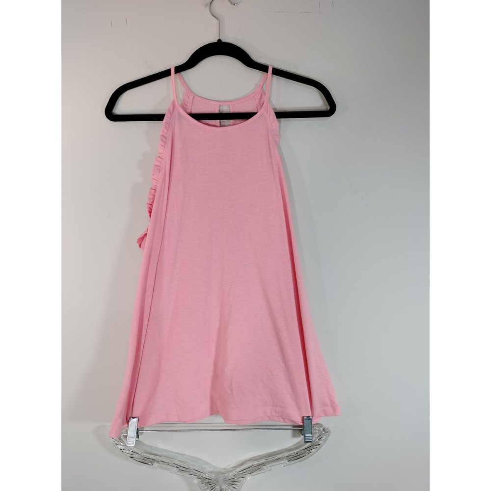 Lilly Pulitzer Pink Halter Ruffle Tank Top Keyhole Back XL - Picture 7 of 7